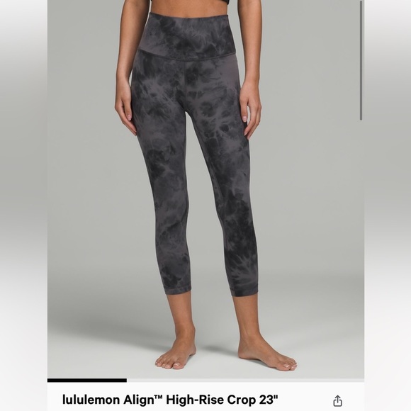NWT lululemon align HR crop 23” diamond dye pitch graphite - Picture 1 of 6